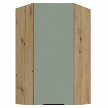   Felső sarokszekrény, aquamarine/artisan tölgy, ARSANY 60x60 GN-108 1F | Zöld | Faforgács