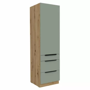   Magas szekrény, aquamarine/artisan tölgy, ARSANY 60 DKS-210 3S1F | Zöld | Faforgács