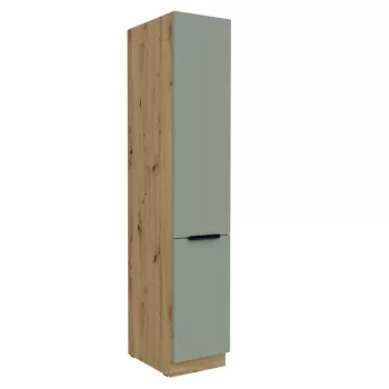   Magas szekrény, aquamarine/artisan tölgy, ARSANY 40 DK-210 2F | Zöld | Faforgács
