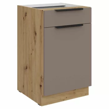   Alsó szekrény, sandgrau/artisan tölgy, FRISBO 50 D 1F 1S BB | Bézs | Faforgács