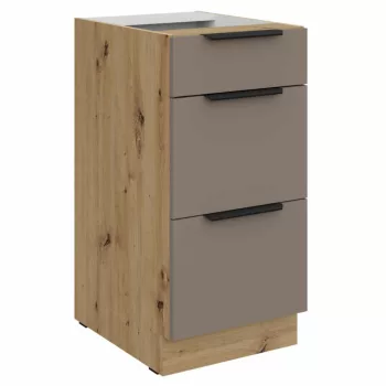   Alsó szekrény, sandgrau/artisan tölgy, FRISBO 40 D 3S BB | Bézs | Faforgács
