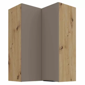   Felső sarokszekrény, sandgrau/artisan tölgy, FRISBO 60x60 GN-90 2F | Bézs | Faforgács
