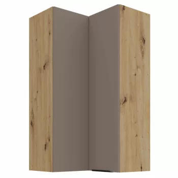   Felső sarokszekrény, sandgrau/artisan tölgy, FRISBO 60x60 GN-108 2F | Bézs | Faforgács