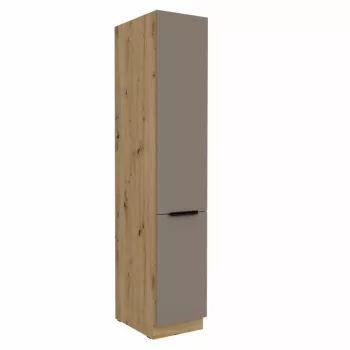   Magas szekrény, sandgrau/artisan tölgy, FRISBO 40 DK-210 2F | Bézs | Faforgács