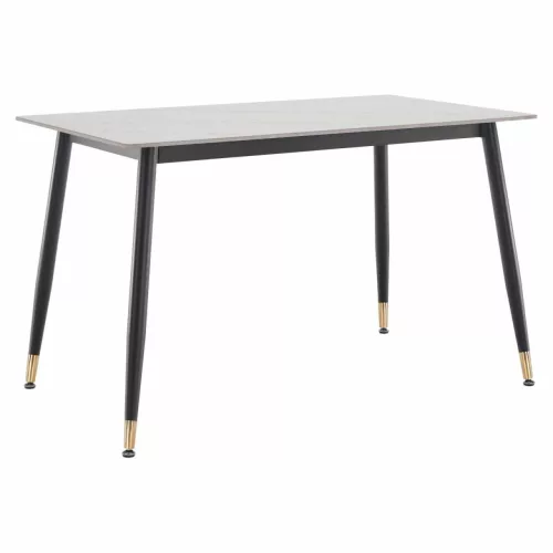 Étkezőasztal, fehér márvány/fekete/arany, 121x71 cm, FLORENC TYP 1 | Fehér | Kő