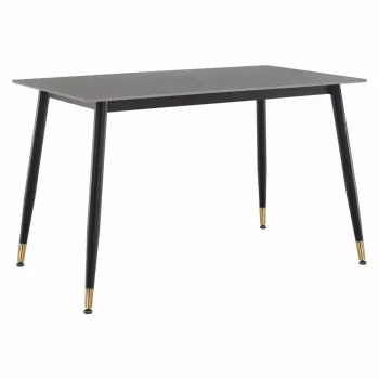   Étkezőasztal, szürke/fekete/arany, 121x71 cm, FLORENC TYP 1 | Szürke | Kő