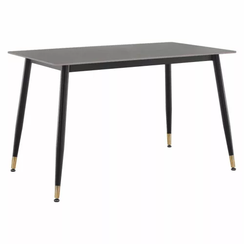 Étkezőasztal, szürke/fekete/arany, 121x71 cm, FLORENC TYP 1 | Szürke | Kő