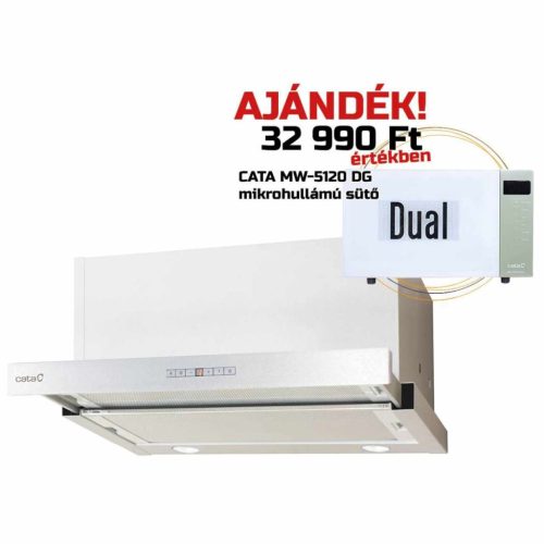 Cata - Páraelszívó TFH-7600 X inox + AJÁNDÉK Cata MW-5120 DG green mikrohullámú sütő - A készlet erejéig rendelhető!