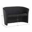 Dupla fotel, textilbőr, fekete, CUBA
