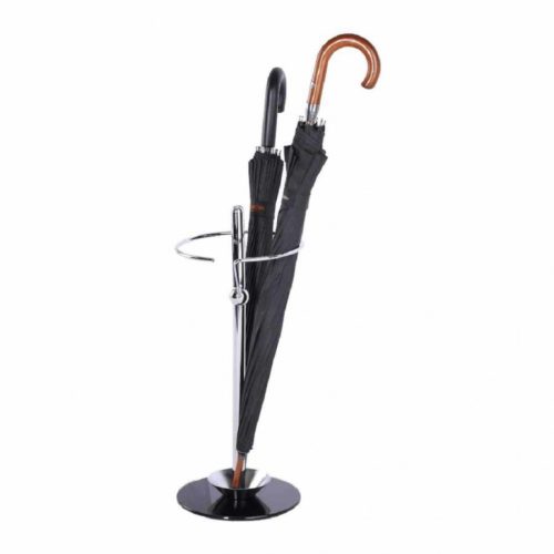 Esernyőtartó, fém-króm + fekete üveg, OLDO