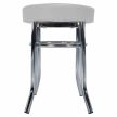 Bárszék, fém ? króm + textilbőr fehér, IRENA