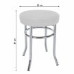 Bárszék, fém ? króm + textilbőr fehér, IRENA