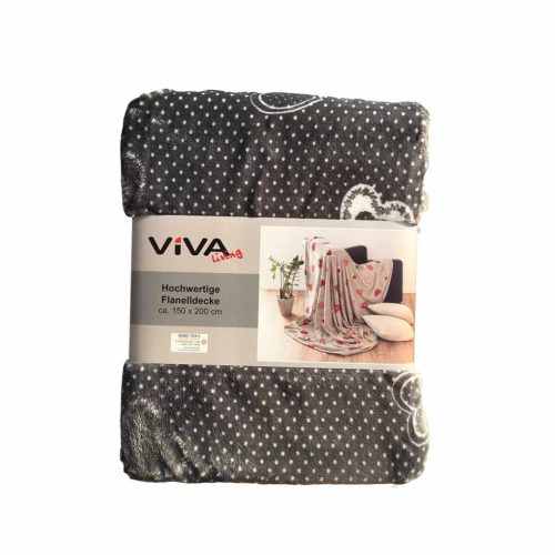 VIVA Takaró szívecskés, 150 x 200 cm, antracit, 154709