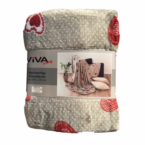 VIVA Takaró szívecskés, 150 x 200 cm, világos zöld 154709