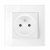 FRENCH TYPE SOCKET 16A GLASS FRAME WHITE+C. BOX