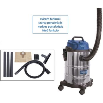   Scheppach ASP 15-ES száraz-nedves ipari porszívó, 15 literes, 1200W
