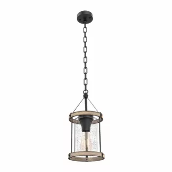 ELMARK | ELIA CHANDELIER 1XE27 MATT BLACK/WHITE