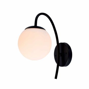 LINA FALI LÁMPA 1XE27 FEKETE/FEHÉR ÜVEG