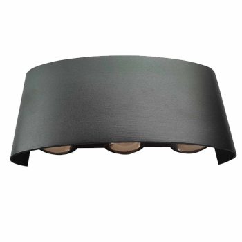 LED WALL LAMP 6X1W 4000K IP54 BLACK