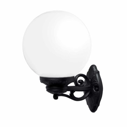 GLOBE 250 OPAL GARDEN WALL LAMP 1XE27 IP55 BLACK