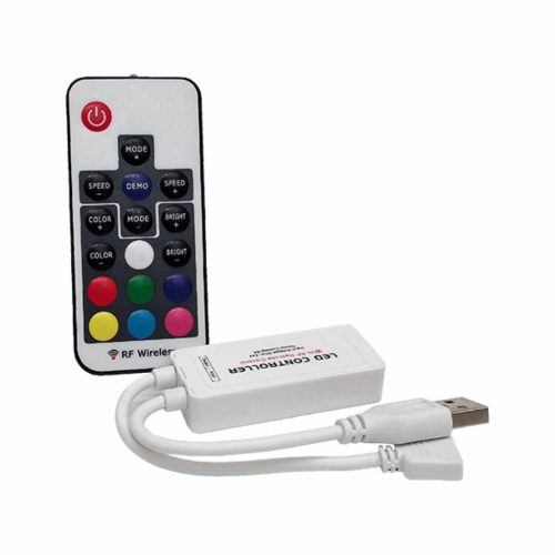 RF MINI RGB USB LED CONTROLLER WITH REMOTE FOR LED STRIP 5V