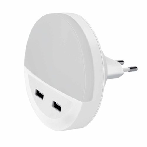 LED ÉJSZAKAI LÁMPA 2xUSB-VEL 0.5W 3000K