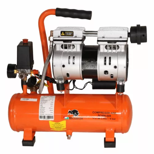 Bisonte SC008-009 direktmeghajtású, csendes, olajmentes kompresszor (8bar 9liter 550W)