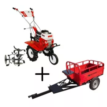 Bisonte BTA-750 rotációs kapa + BTA-500R pótkocsi csomag
