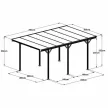 RIWALL PRO alumínium kocsibeálló 5 x 3 m, antracit, RMCP 16x10 