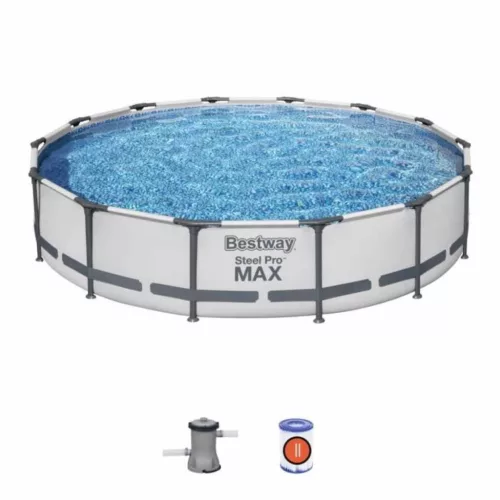 BESTWAY Fémvázas medence vízforgatóval, takaróval, 4,27x0,84 m, Copacabana Superior