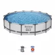 BESTWAY Fémvázas medence vízforgatóval, takaróval, 4,27x0,84 m, Copacabana Superior