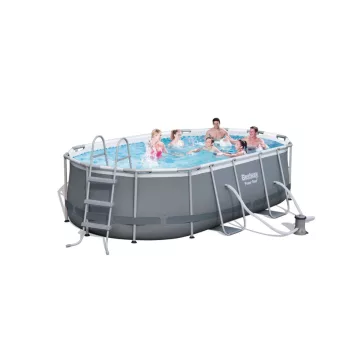   BESTWAY Fémvázas medence vízforgatóval, létrával, 4,27x2,5x1,0m, Puerto Rico