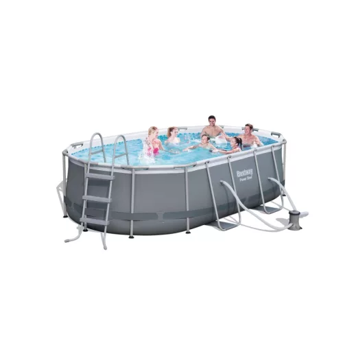 BESTWAY Fémvázas medence vízforgatóval, létrával, 4,27x2,5x1,0m, Puerto Rico