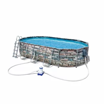   BESTWAY Korzika Comfort Jet ovális fémvázas medence szett 610 x 366 x 122 cm