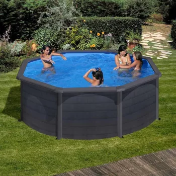   PONTAQUA GRAPHITE 4,6 x 1,2 m fémfalas családi medence, ffa 832