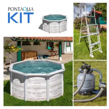   PONTAQUA KIT NORDIC kerek fémfalas családi medence szett 460 x 120 cm , FFA_858