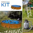 PONTAQUA KIT WOOD fémfalas családi medence szett 5,0 x 3,0 x 1,2 m