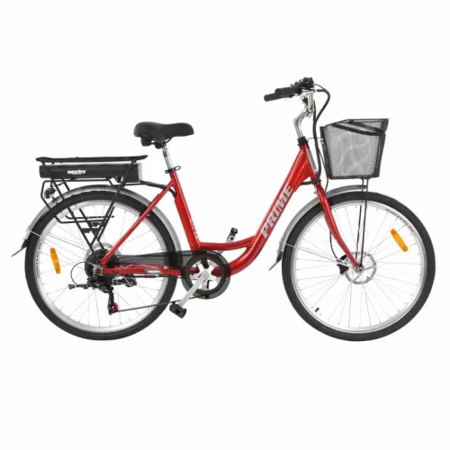 HECHT Elektromos kerékpár+kosár, PRIME RED