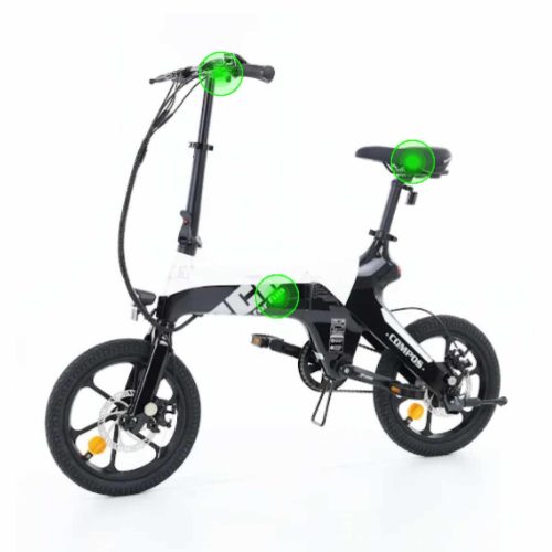 HECHT COMPOS MINI BLACKWHITE elektromos kerékpár