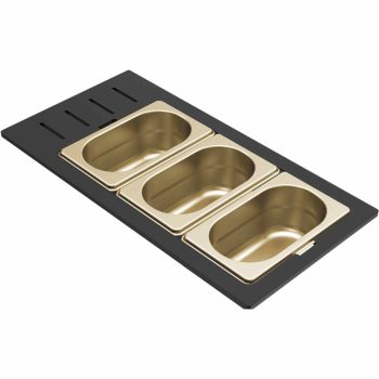   ELLECI- Tároló edény háromrészes gourmet 433 arany HPL kerettel