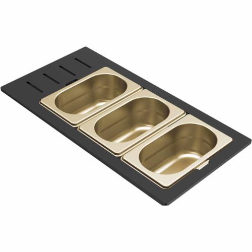 ELLECI- Tároló edény háromrészes gourmet 433 arany HPL kerettel