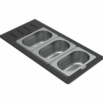   ELLECI- Tároló edény háromrészes gourmet 433 inox HPL kerettel