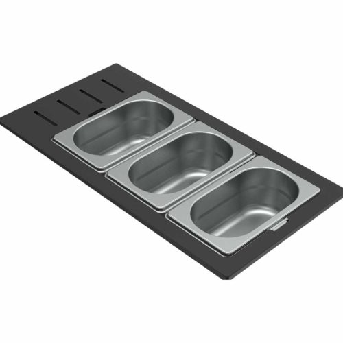 ELLECI- Tároló edény háromrészes gourmet 433 inox HPL kerettel