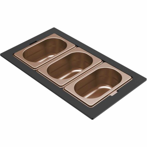 ELLECI- Tároló edény háromrészes gourmet 366 bronz HPL kerettel