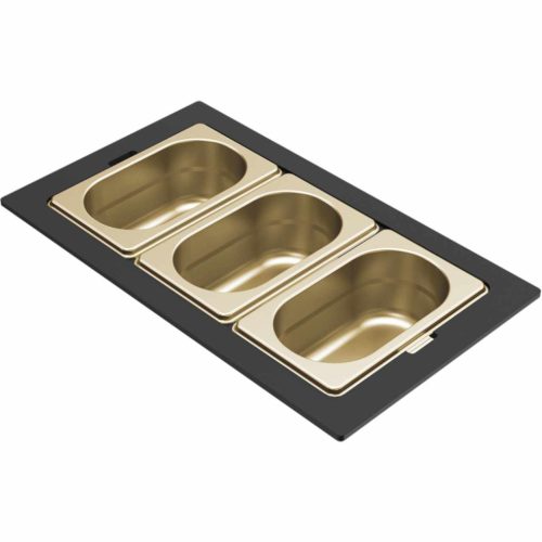 ELLECI- Tároló edény háromrészes gourmet 366 arany HPL kerettel