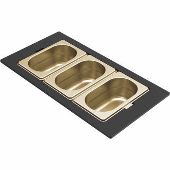   ELLECI- Tároló edény háromrészes gourmet 418 arany HPL kerettel