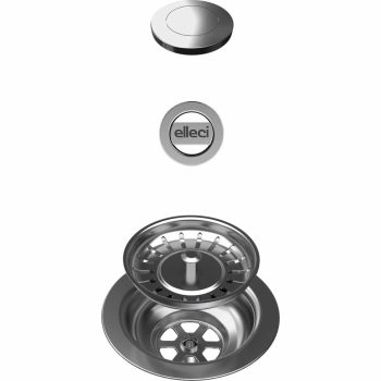   ELLECI- Automata dugókiemelő  OPEN UP 1 m. mosogatókhoz 3,5" túlfolyóval, szűrővel, kerek csatl. inox