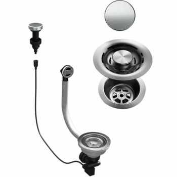   ELLECI - FLOW-PRO OPEN TWIST (tekerős) automata dugókiemelő egymedencés mosogatókhoz inox