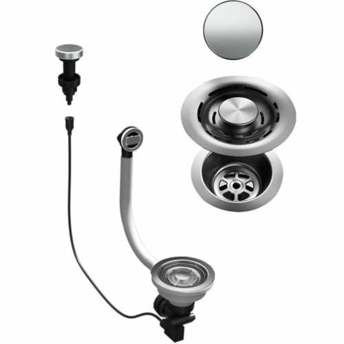 ELLECI - FLOW-PRO OPEN TWIST (tekerős) automata dugókiemelő egymedencés mosogatókhoz inox