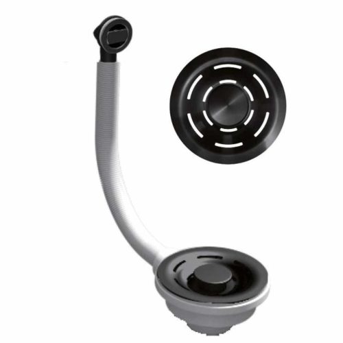 ELLECI - FLOW-PRO szűrő és túlfolyó egymedencés mosogatókhoz fekete